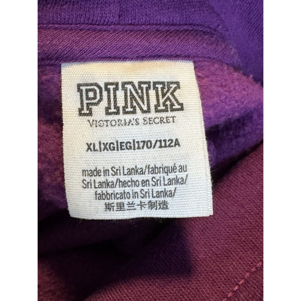Pink Victorias Secret Fleece Lined Sweater Womens XL Violet Flower Sleeves - Picture 8 of 16